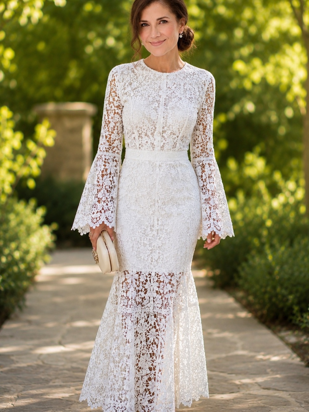 Alexia Admor Crochet Vneck Maxi Dress